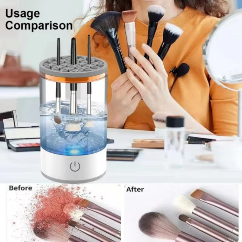 USB Electric Makeup Brush Cleaner Portable 3 in 1 Makeup Brushes Drying Rack Lazy Cleaning Brush Washer Quick Dry Stand Device