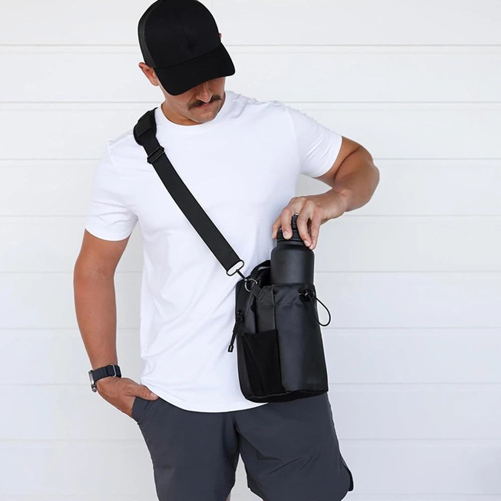 Magnetic Gym Bag – Water Bottle Holder, Perfect Crossbody for Gym, Sports, and Travel