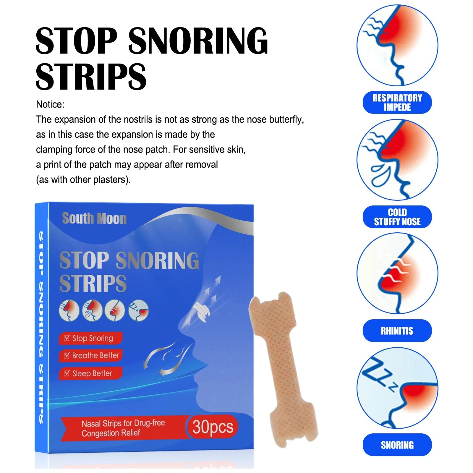 10/90PCS Breath Nasal Strips Right Aid Stop anti Snoring Nose Patch Good Sleeping Patch Product Easier Breath Sleep Aid Decive