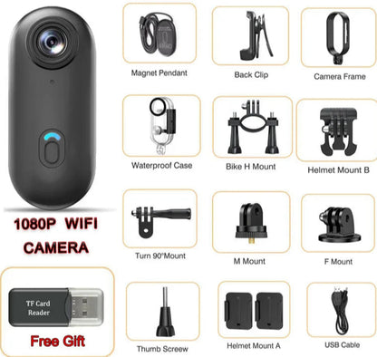 1080P Vlog Wireless Camera Ultra Small Body Cam Motorcycle Bicycle Helmet Subminiature Action Cam Wifi Portable Video Recorder